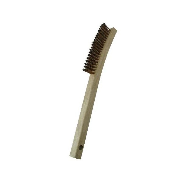 3x19 Row 0.012 Phosphor Bronze Wire 13-3/4 Curved Scratch Brush, PK12